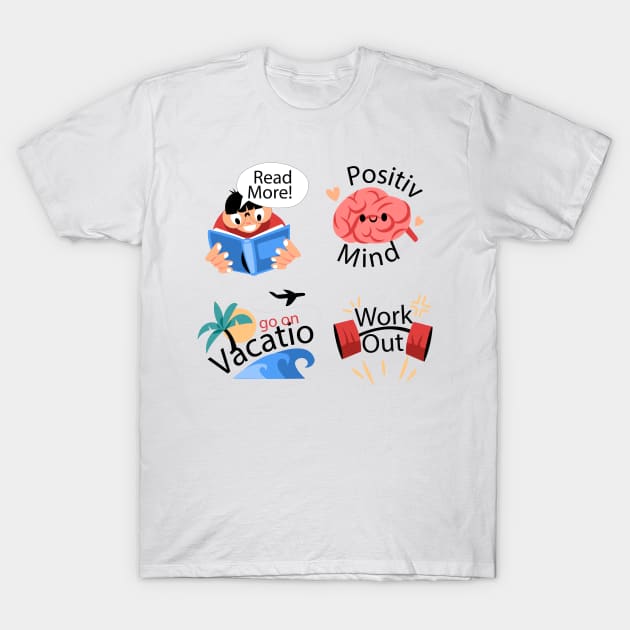 Positive Mindset Set T-Shirt by Mako Design 